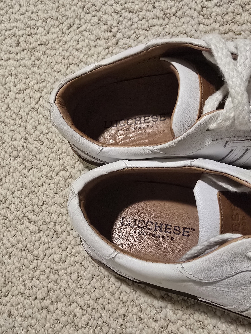 Lucchese White Leather Women’s Low-Top Sneakers - Picture 3 of 6